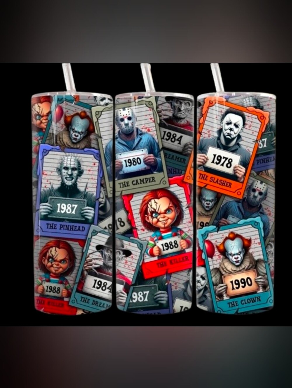 Horror Movies Stainless Steel Tumbler - Multicolor